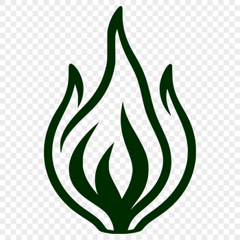 A simple line drawing of a flame shape, suitable for vector design and cutting machine use.