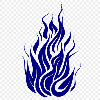SVG illustration of a stylized flame shape with dynamic lines and curves.