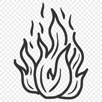 A stylized flame shape created as a vector graphic for digital designs and cutting machines.