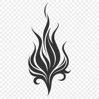 Flame shape SVG icon with intricate detail, suitable for vector art design