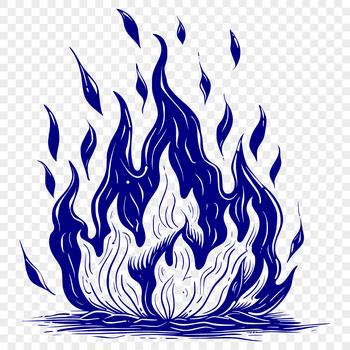 A stylized illustration of a single flame, suitable for vector graphics and cutting machine designs.