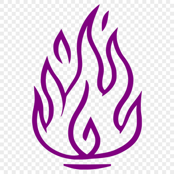 A simple line drawing of flames in vector format.
