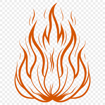 Vector illustration of a stylized flame design for graphic projects and digital art.