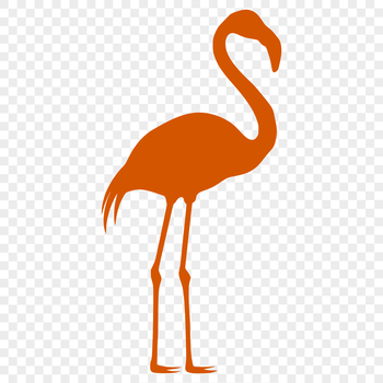 A full-body illustration of a flamingo in silhouette, perfect for graphic design projects.