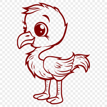 A simple illustration of a flamingo in full body view, suitable for printing or digital use.