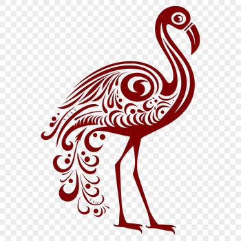 A detailed illustration of a flamingo in full body pose, perfect for vector art designs.
