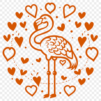 A detailed illustration of a flamingo bird with a full body view, ideal for vector design and cutting machine projects.