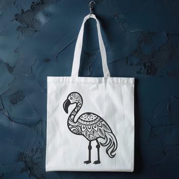 A detailed illustration of a flamingo in full body pose, featuring intricate details.