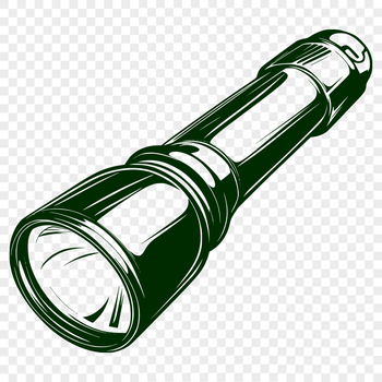 A portable torch with a long handle and a glowing flame at the end.