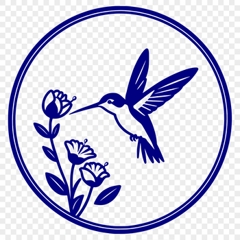 Hummingbird graphic in a simple yet detailed design, ideal for use in digital art software like Procreate and Illustrator.