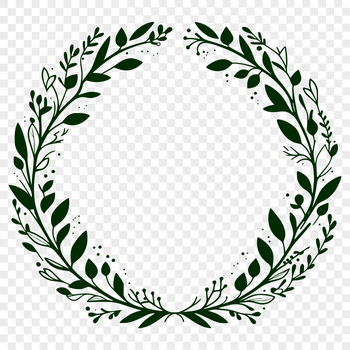 A wreath design made up of flowers, suitable for cutting machine use with Cricut or similar tools.