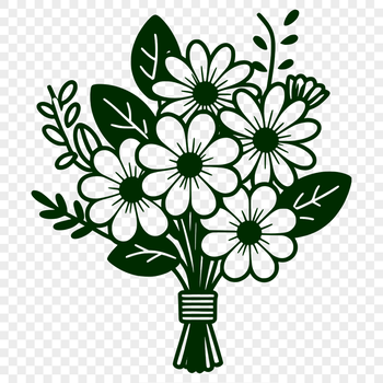 A digital bouquet of mixed flowers in various colors, suitable for vector design.
