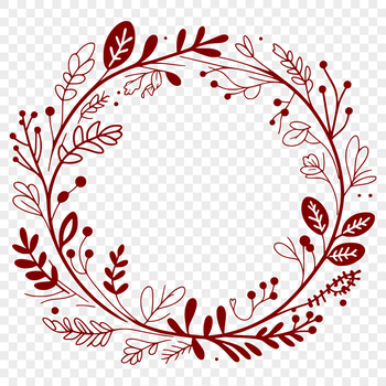 A decorative floral wreath design with intricate details and textures, suitable for vector art projects.