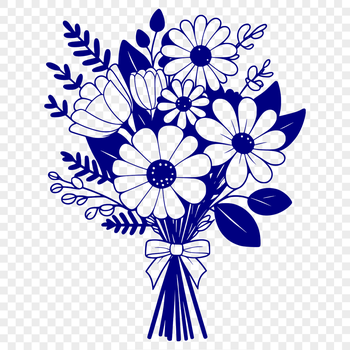 A bouquet of flowers designed in vector art, suitable for cutting machine designs.