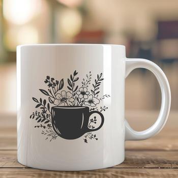 A simple cup illustration designed for vector graphics and digital cutting.