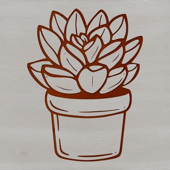 Illustration of a desert succulent plant in vector format.