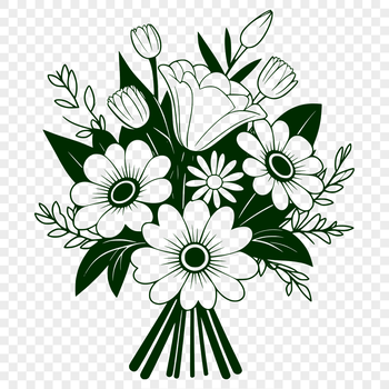 A colorful arrangement of flowers in a bouquet design, suitable for various occasions including weddings and Mother's Day.