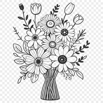 A bouquet of flowers in a decorative arrangement, suitable for various occasions including weddings and Mother's Day.