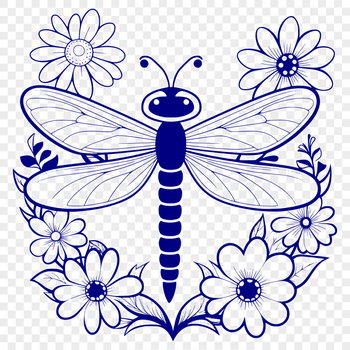 A colorful dragonfly illustrated in vector format for graphic design projects.