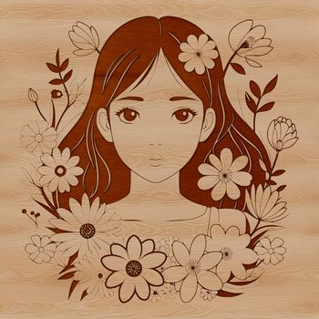 A female silhouette adorned with floral patterns, suitable for various digital applications.