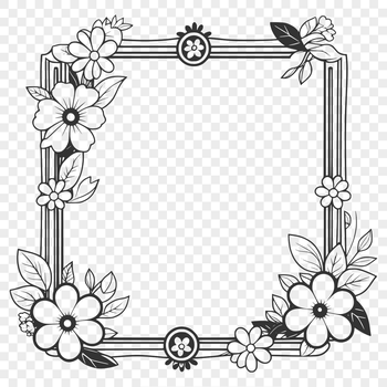 A digital frame design made from intricate floral patterns, suitable for various graphic applications.