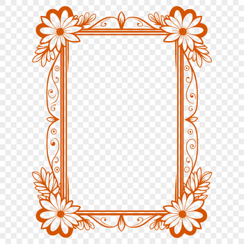 A detailed vector frame design suitable for various digital cutting machines and editing software.
