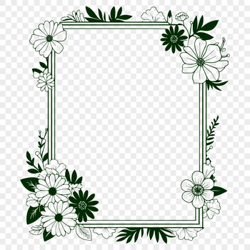 A digital graphic representation of a decorative frame with floral patterns.