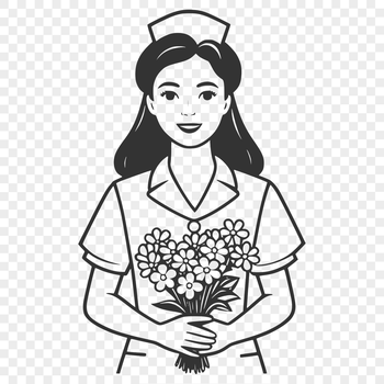 A female nurse is depicted in this vector illustration.