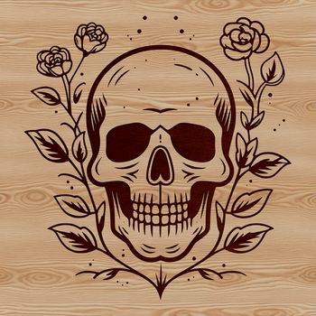 An ornate illustration of a witch surrounded by floral patterns and symbols, evoking a sense of gothic mysticism.