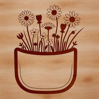 A detailed illustration of a flower pocket design featuring realistic wild flowers in various colors.