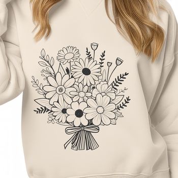 Vector illustration of a colorful bouquet of flowers with mixed blooms.