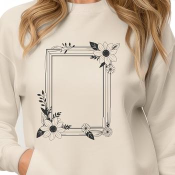 A digital frame design featuring floral patterns and intricate details.