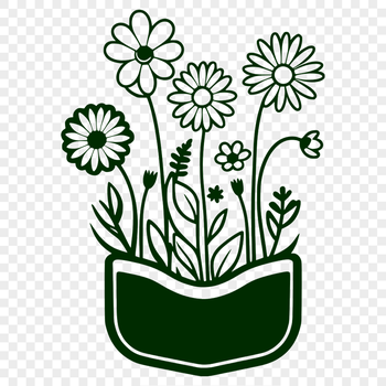 A detailed SVG illustration of a flower-shaped pocket, perfect for crafting and DIY projects.