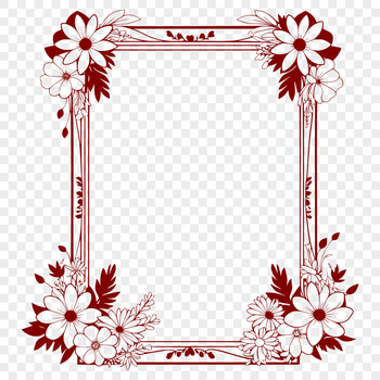 A decorative frame design in a floral pattern, suitable for clip art and vector design projects.
