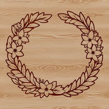 A floral wreath design made from intricately drawn elements, suitable for digital cutting machines like Cricut.