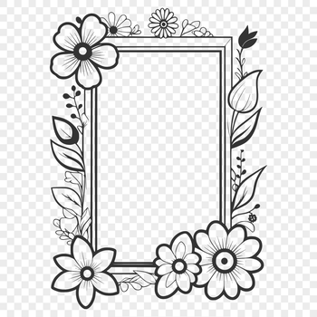 A customizable floral frame design for various cutting machines and graphic editors, including Cricut and Illustrator.