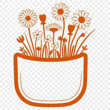 An intricately designed floral pocket template suitable for vector art projects.