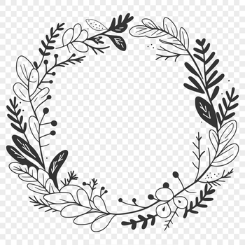 A floral wreath design created in vector format as a downloadable SVG file.