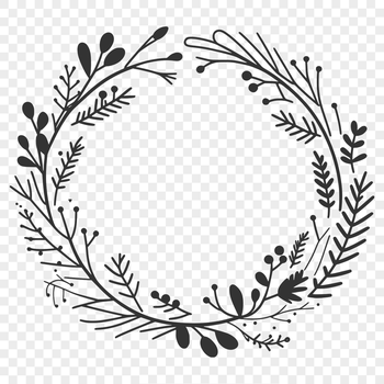 An intricately detailed SVG wreath illustration suitable for commercial or personal use.