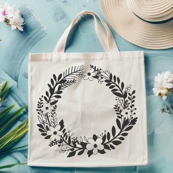 A digital floral wreath design in a vector format.