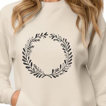 A floral wreath design created as an SVG file, suitable for cutting machines and digital art.