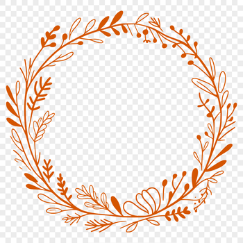 A floral design created as a vector wreath.