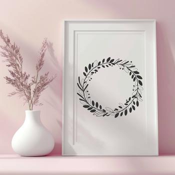 A floral SVG wreath design made from vector shapes.