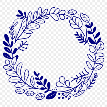 A floral patterned wreath designed as a vector art element, suitable for various digital applications.