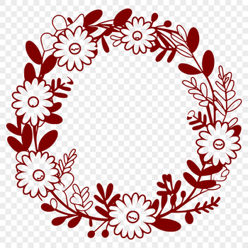 A floral wreath design created as an SVG file.