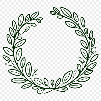 A floral SVG design of a circular wreath with intricate details.