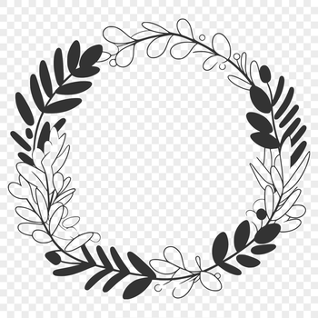 A floral wreath design created as an SVG file for use in digital applications.