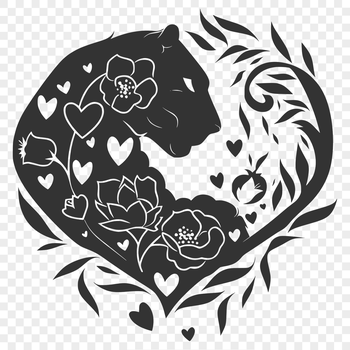 A colorful tiger illustration with intricate floral patterns, suitable for craft projects.