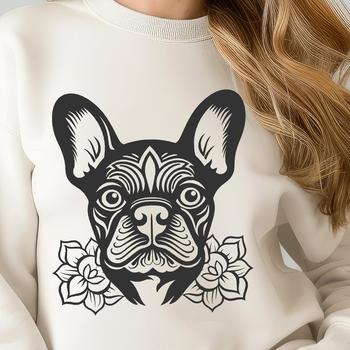 Artistic French Bulldog Vector Art