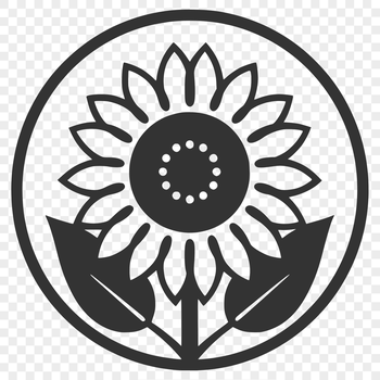 An SVG vector art design featuring a stylized sunflower flower in a minimalist floral arrangement.